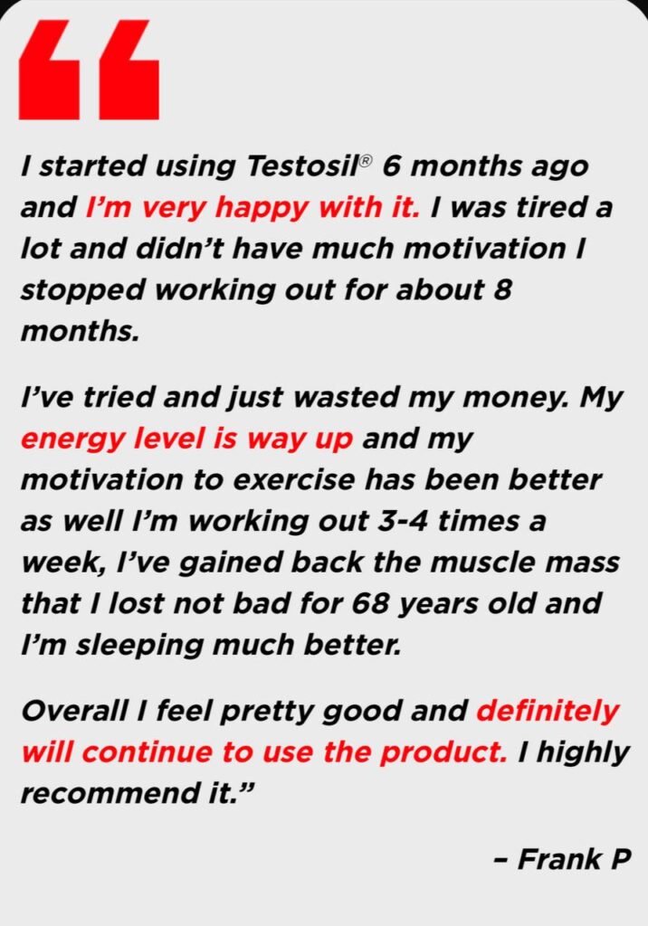 Low testosterone booster testosil review