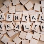 mental health, wooden tiles, scrabble pieces